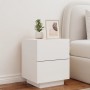 Bedside tables with LED lights 2 pcs white engineered wood by , Nightstands - Ref: Foro24-836736, Price: 110,21 €, Discount: %