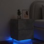 Mesita de noche con luces LED madera ingeniería gris hormigón de , Mesitas de noche - Ref: Foro24-836741, Precio: 66,04 €, De...