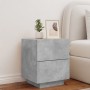 Bedside table with LED lights concrete gray engineered wood by , Nightstands - Ref: Foro24-836741, Price: 66,04 €, Discount: %