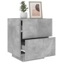 Bedside table with LED lights concrete gray engineered wood by , Nightstands - Ref: Foro24-836741, Price: 66,04 €, Discount: %