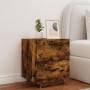 Bedside table with LED lights smoked oak engineered wood by , Nightstands - Ref: Foro24-836743, Price: 61,63 €, Discount: %