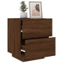 Bedside tables LED lights 2 pcs engineered wood brown oak by , Nightstands - Ref: Foro24-836748, Price: 118,11 €, Discount: %