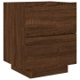 Bedside tables LED lights 2 pcs engineered wood brown oak by , Nightstands - Ref: Foro24-836748, Price: 118,11 €, Discount: %