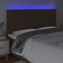 Headboard with LED lights dark brown fabric 180x5x118/128 cm by , Headboards and footboards - Ref: Foro24-3122875, Price: 115...