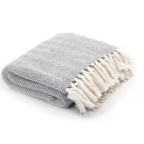 Gray cotton herringbone blanket 220x250 cm by vidaXL, Blankets - Ref: Foro24-245320, Price: 29,89 €, Discount: %