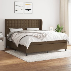 Box spring bed with dark brown fabric mattress 180x200 cm by , Beds and slatted bases - Ref: Foro24-3128304, Price: 630,74 €,...