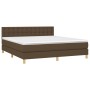 Cama box spring con colchón LED tela marrón oscuro 180x200 cm de , Camas y somieres - Ref: Foro24-3134056, Precio: 548,83 €, ...