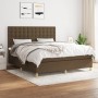 Cama box spring con colchón tela marrón oscuro 180x200 cm de , Camas y somieres - Ref: Foro24-3142676, Precio: 606,14 €, Desc...