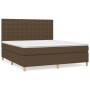 Cama box spring con colchón tela marrón oscuro 180x200 cm de , Camas y somieres - Ref: Foro24-3142676, Precio: 606,14 €, Desc...