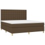 Cama box spring con colchón tela marrón oscuro 180x200 cm de , Camas y somieres - Ref: Foro24-3142676, Precio: 606,14 €, Desc...