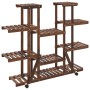 Flower stand with wheels solid fir wood 110x25x115 cm by , Pot stands - Ref: Foro24-362859, Price: 75,55 €, Discount: %