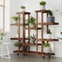 Flower stand with wheels solid fir wood 110x25x115 cm by , Pot stands - Ref: Foro24-362859, Price: 75,55 €, Discount: %