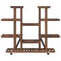 Flower stand with wheels solid fir wood 110x25x115 cm by , Pot stands - Ref: Foro24-362859, Price: 75,55 €, Discount: %