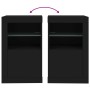 Black engineered wood sideboard with LED lights by , Lockers and storage cabinets - Ref: Foro24-836632, Price: 65,28 €, Disco...