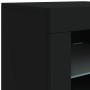 Black engineered wood sideboard with LED lights by , Lockers and storage cabinets - Ref: Foro24-836632, Price: 65,28 €, Disco...