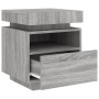 Bedside table with LED lights Sonoma gray 40x39x48.5 cm by , Nightstands - Ref: Foro24-836794, Price: 73,86 €, Discount: %