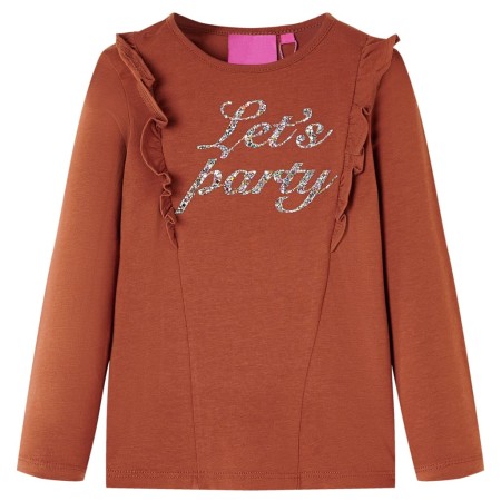 Langarm-T-Shirt für Kinder in der Farbe Cognac 104 von , Kinder-T-Shirts - Ref: Foro24-14215, Preis: 10,50 €, Rabatt: %