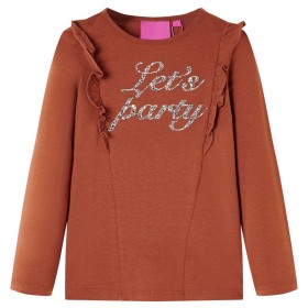 Langarm-T-Shirt für Kinder in der Farbe Cognac 128 von , Kinder-T-Shirts - Ref: Foro24-14217, Preis: 10,99 €, Rabatt: %