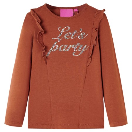 Children's long-sleeved t-shirt in cognac color 128 by , Kids T-shirts - Ref: Foro24-14217, Price: 10,50 €, Discount: %