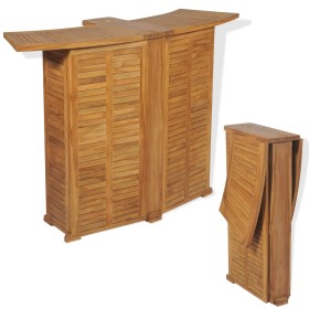 Solid teak wood folding bar table 155x53x105 cm by vidaXL, Garden tables - Ref: Foro24-43804, Price: 417,90 €, Discount: %