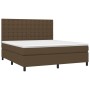 Cama box spring colchón luces LED tela marrón oscuro 180x200cm de , Camas y somieres - Ref: Foro24-3135216, Precio: 620,20 €,...