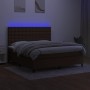 Cama box spring colchón luces LED tela marrón oscuro 180x200cm de , Camas y somieres - Ref: Foro24-3135216, Precio: 620,20 €,...