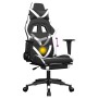 Silla gaming masaje y reposapiés cuero sintético negro blanco de , Sillones para videojuegos - Ref: Foro24-345439, Precio: 15...