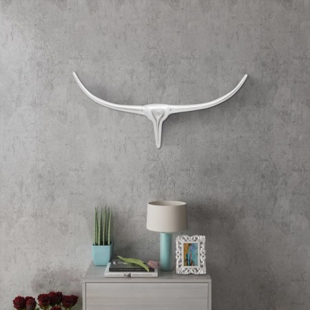 Decorative silver 75 cm aluminum bull head for wall by , Figures, sculptures and statues - Ref: Foro24-242336, Price: 25,75 €...