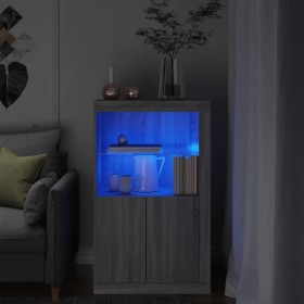 Sonoma Sideboard aus grauem Holzwerkstoff mit LED-Leuchten von , Schließfächer und Lagerschränke - Ref: Foro24-836628, Preis:...