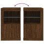 Sideboard with LED lights, engineered wood in brown oak. by , Lockers and storage cabinets - Ref: Foro24-836642, Price: 58,38...