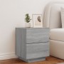 Bedside table with LED lights in gray Sonoma engineered wood by , Nightstands - Ref: Foro24-836745, Price: 67,97 €, Discount: %