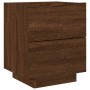 Nightstand with LED lights made of engineered oak wood in brown. by , Nightstands - Ref: Foro24-836747, Price: 67,97 €, Disco...