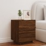 Nightstand with LED lights made of engineered oak wood in brown. by , Nightstands - Ref: Foro24-836747, Price: 67,97 €, Disco...