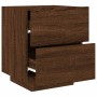 Nightstand with LED lights made of engineered oak wood in brown. by , Nightstands - Ref: Foro24-836747, Price: 67,97 €, Disco...