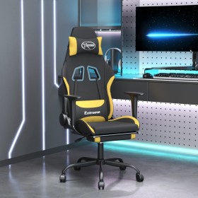 Massage-Gaming-Stuhl mit schwarz-gelber Stofffußstütze von , Gaming-Stühle - Ref: Foro24-345484, Preis: 130,99 €, Rabatt: %