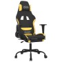 Massage-Gaming-Stuhl mit schwarz-gelber Stofffußstütze von , Gaming-Stühle - Ref: Foro24-345484, Preis: 130,62 €, Rabatt: %