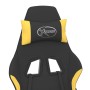 Silla gaming de masaje con reposapiés tela negro y amarillo de , Sillones para videojuegos - Ref: Foro24-345484, Precio: 130,...