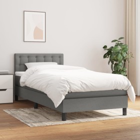 Cama box spring con colchón tela gris oscuro 80x200 cm de , Camas y somieres - Ref: Foro24-3140330, Precio: 265,99 €, Descuen...