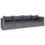 4-teiliges Gartensofa-Set und graue synthetische Rattankissen von vidaXL, Outdoor-Sofas - Ref: Foro24-44164, Preis: 361,52 €,...