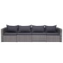 4-teiliges Gartensofa-Set und graue synthetische Rattankissen von vidaXL, Outdoor-Sofas - Ref: Foro24-44164, Preis: 361,52 €,...