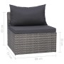 4-teiliges Gartensofa-Set und graue synthetische Rattankissen von vidaXL, Outdoor-Sofas - Ref: Foro24-44164, Preis: 361,52 €,...