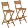 Folding garden bar stools 2 pcs solid teak wood by vidaXL, Garden chairs - Ref: Foro24-43806, Price: 201,95 €, Discount: %