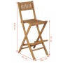 Folding garden bar stools 2 pcs solid teak wood by vidaXL, Garden chairs - Ref: Foro24-43806, Price: 201,95 €, Discount: %