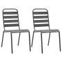 Garden bistro table and chairs 3 pieces dark gray steel by vidaXL, Garden sets - Ref: Foro24-44261, Price: 232,48 €, Discount: %