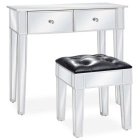 Mirrored Dressing Table with MDF and Glass Stool by vidaXL, Bedroom Dressers - Ref: Foro24-246661, Price: 263,99 €, Discount: %