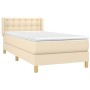 Box spring bed with cream fabric mattress 100x200 cm by , Beds and slatted bases - Ref: Foro24-3130574, Price: 338,33 €, Disc...