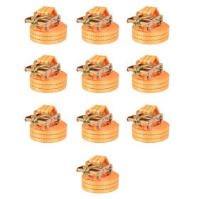 Ratchet Fastening Straps 10 Pcs 1T 6mx38mm Orange by vidaXL, Tie down straps - Ref: Foro24-142661, Price: 91,99 €, Discount: %