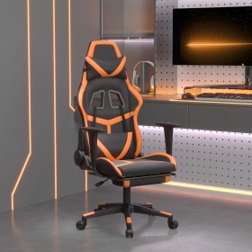 Gaming chair with massage and footrest black orange synthetic leather by , Gaming chairs - Ref: Foro24-345440, Price: 139,99 ...