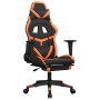 Gaming-Stuhl mit Massage und Fußstütze aus schwarz-orangefarbenem Kunstleder von , Gaming-Stühle - Ref: Foro24-345440, Preis:...