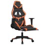 Gaming-Stuhl mit Massage und Fußstütze aus schwarz-orangefarbenem Kunstleder von , Gaming-Stühle - Ref: Foro24-345440, Preis:...